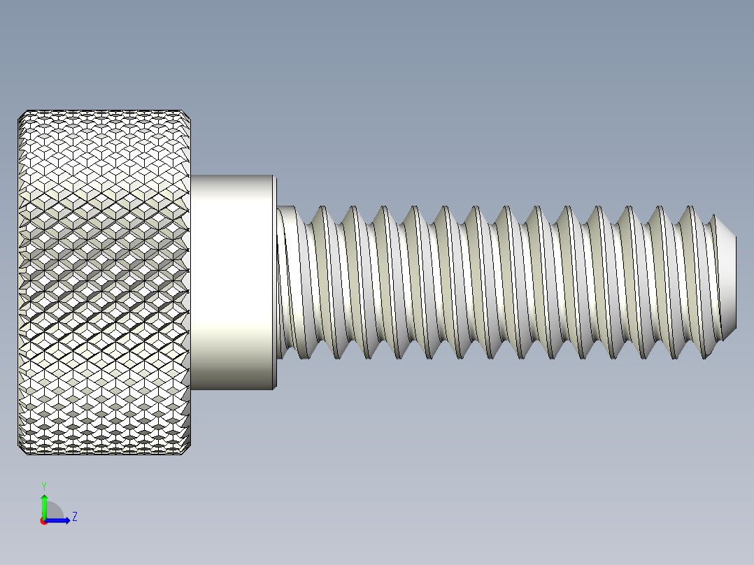 滚花指旋螺钉-M2 x 7mm左视图