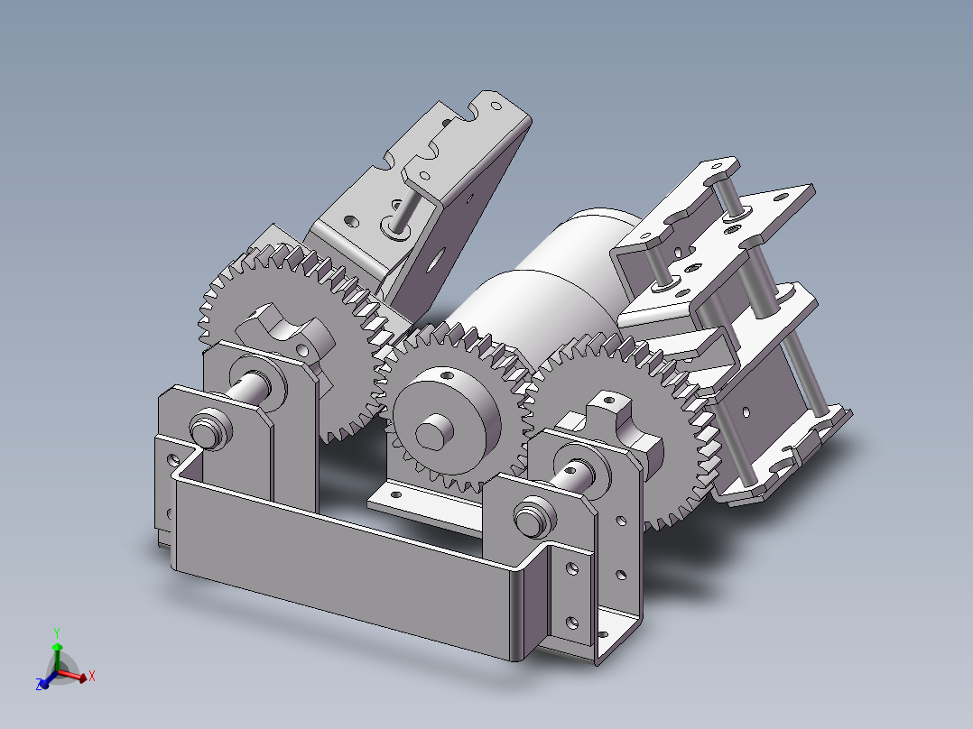 齿轮传动往复机构stp