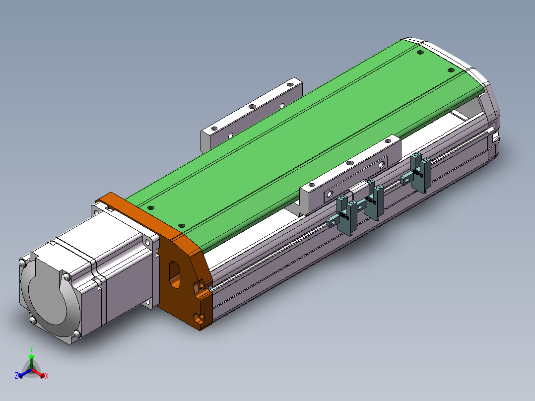 MTH丝杆半封闭模组MTH10-BC-200W正等轴测图