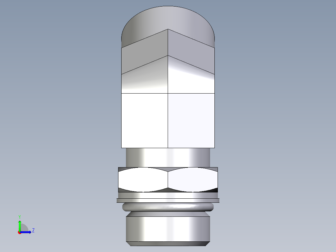 卡套式工业通用硬管接头EO_Adjustable_locknut_45_deg_elbow_VEE22LM27X2OROMDCF左视图
