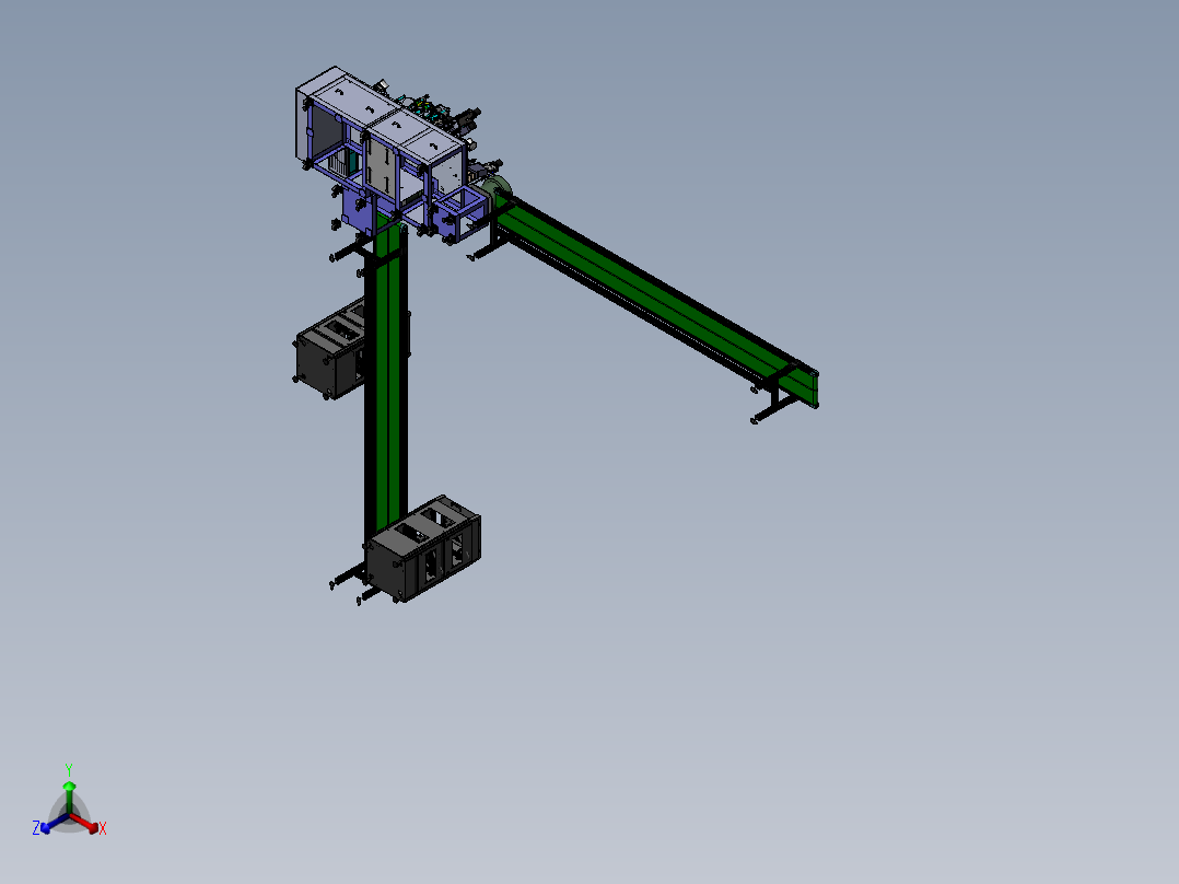 高压变压器保护器自动焊接生产线sw17可编辑正等轴测图