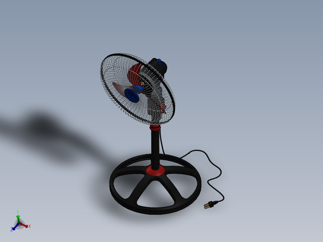 <span style='color: red'>Tree</span> <span style='color: red'>Fan</span><span style='color: red'>普通</span><span style='color: red'>落地</span><span style='color: red'>风扇</span>模型3D图纸 Solidworks设计