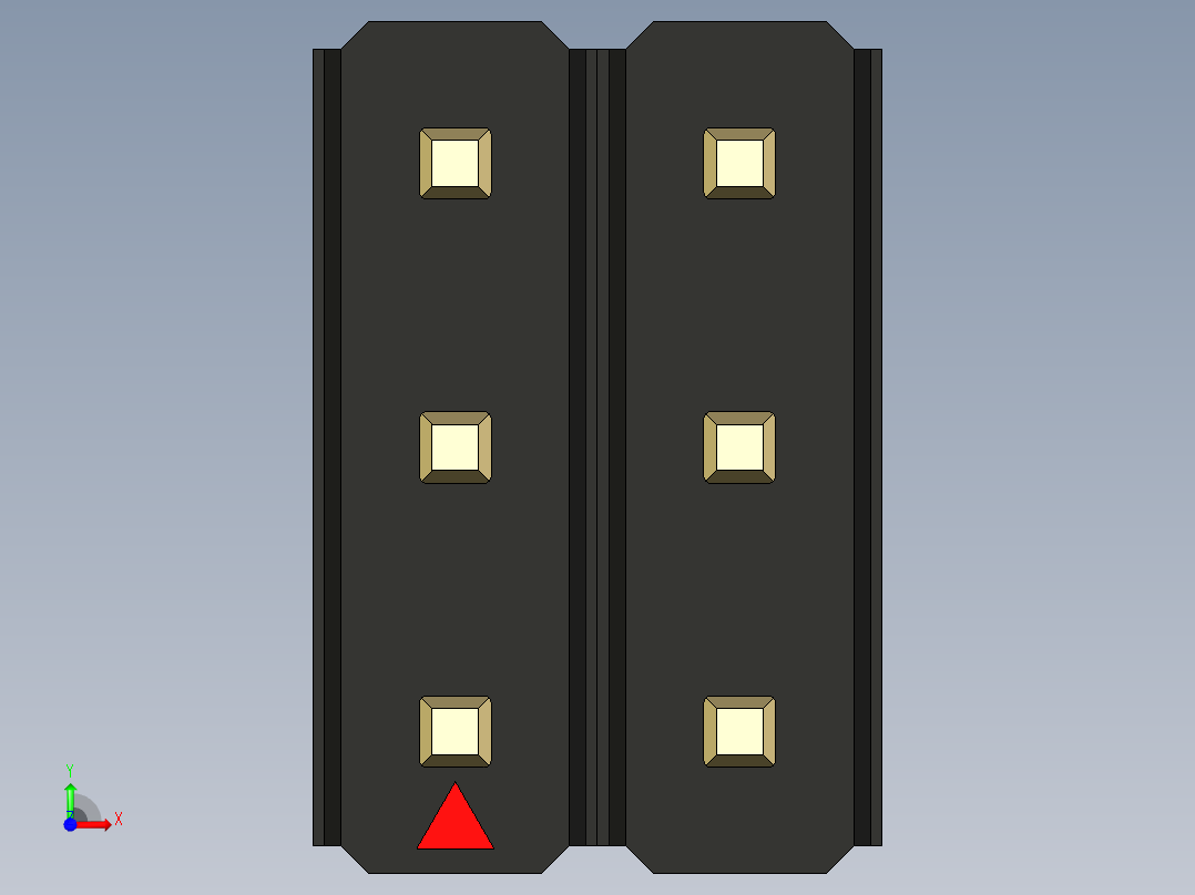 彩色公头100mil（2.54mm）系列-DS1021_black_3x02p_100mil_Type19_rev1.0前视图