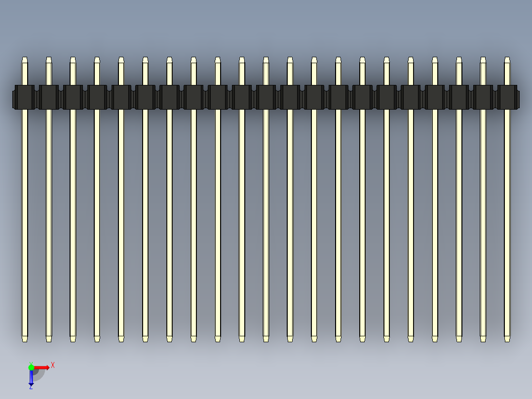 彩色公头100mil（2.54mm）系列-DS1021_black_2x21p_100mil_Type43_rev1.0俯视图