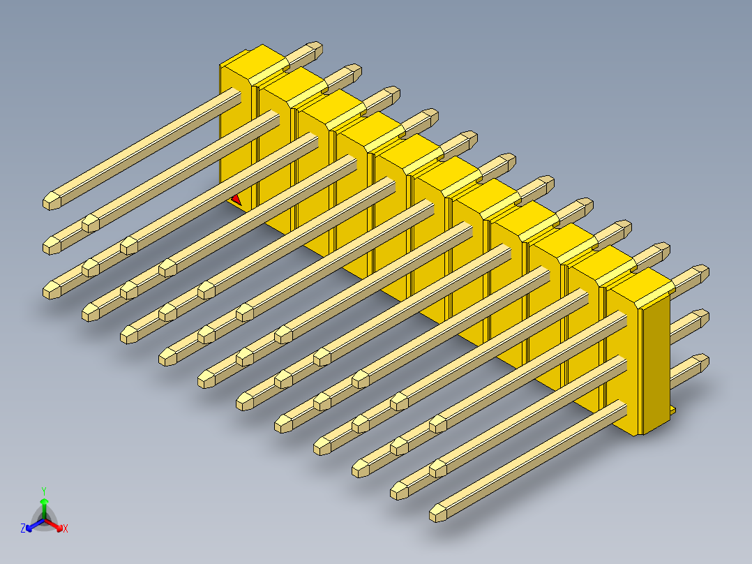 彩色公头100mil（2.54mm）系列-DS1021_yellow_3x11p_100mil_Type5_rev1.0