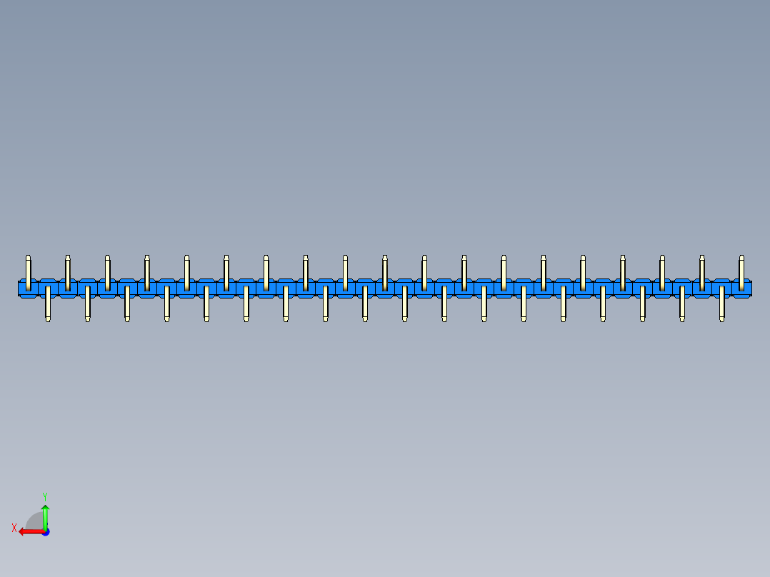彩色公排针 100mil 2.54mm 系列-DS1022_blue_37p_100mil_Type_SMT_R1_rev1.0后视图