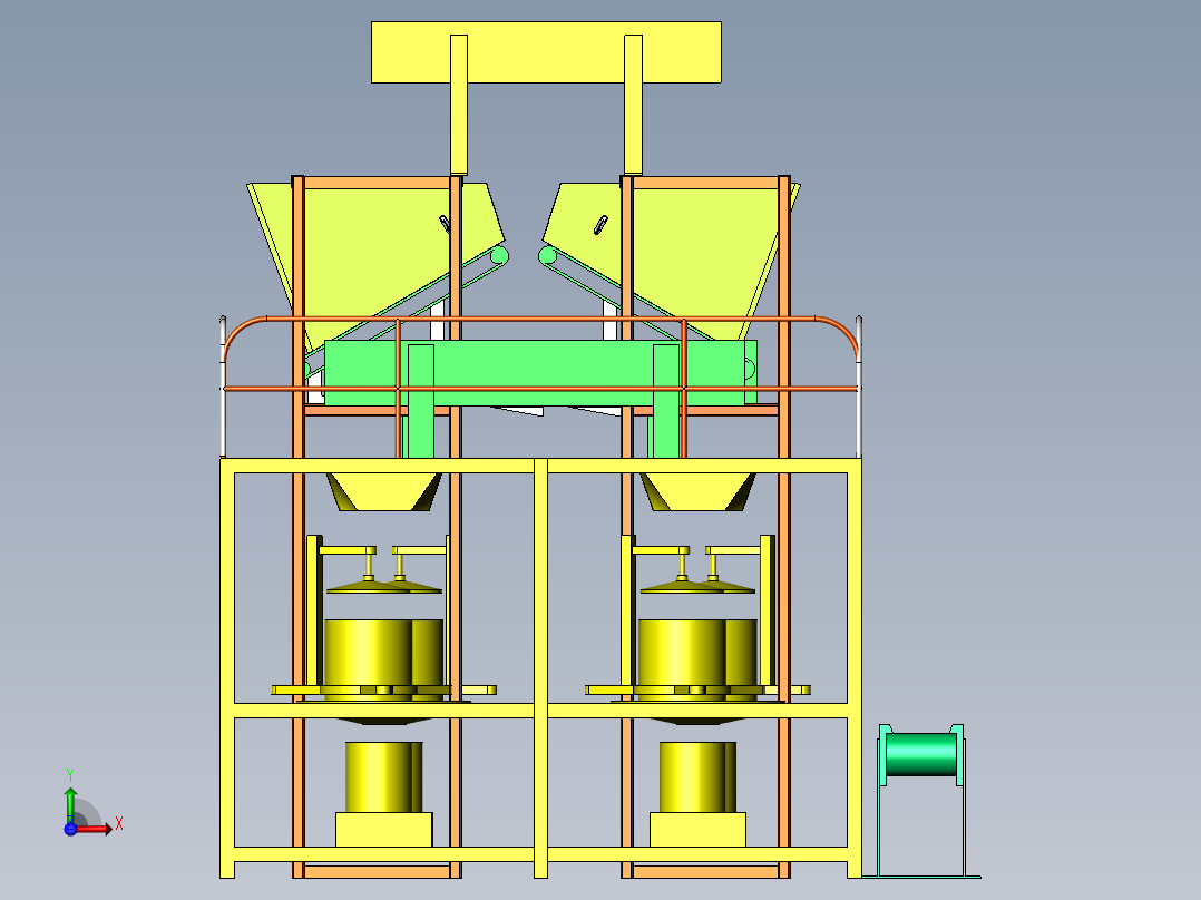 物料输送筛选机前视图