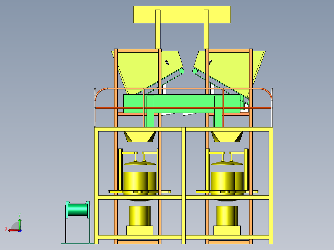 物料输送筛选机后视图