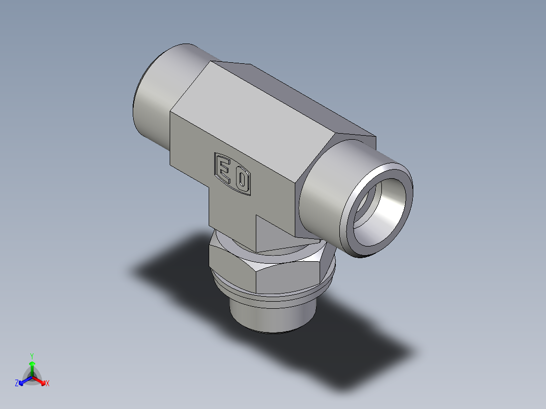 卡套式工业通用硬管接头EO_Adjustable_locknut_branch_tee_TEE12SROMDCF
