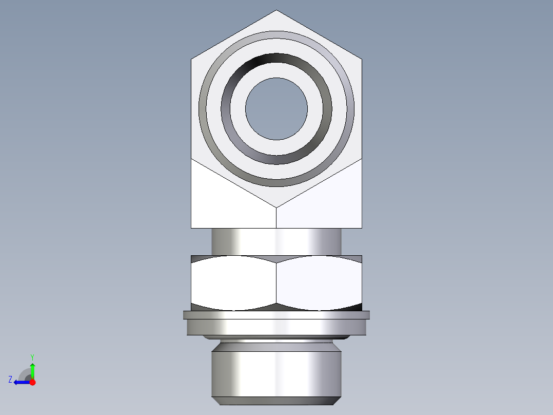 卡套式工业通用硬管接头EO_Adjustable_locknut_branch_tee_TEE12SROMDCF右视图