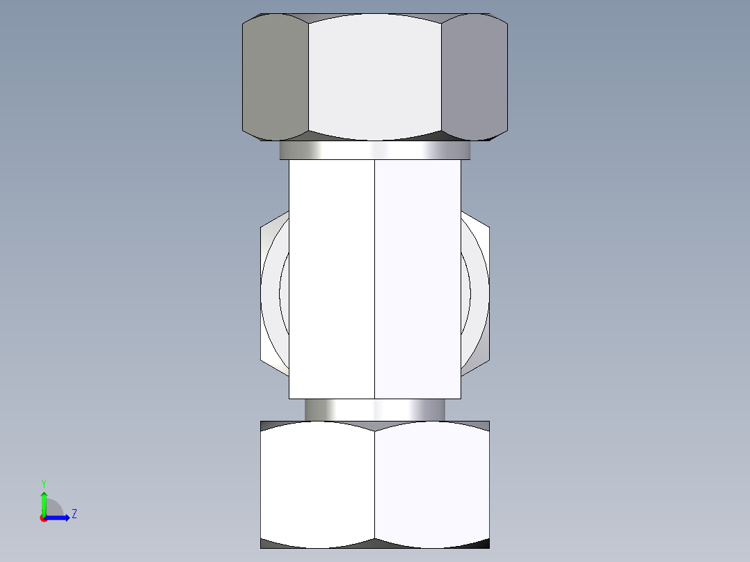 卡套式工业通用硬管接头EO_Standpipe_run_tee_EVL22L71左视图
