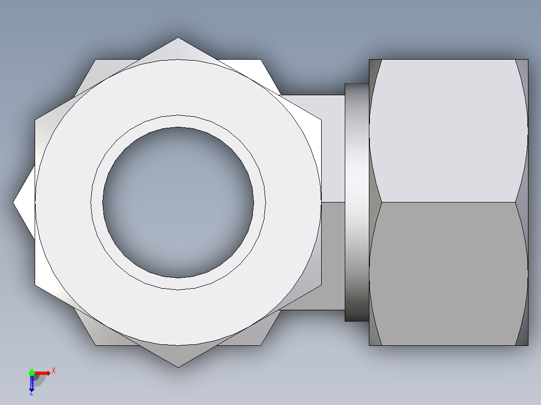 卡套式工业通用硬管接头EO_Standpipe_run_tee_EVL22L71俯视图
