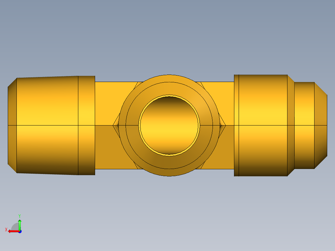 扩口式工业通用硬管接头Male Run Tee 151F-10-8后视图