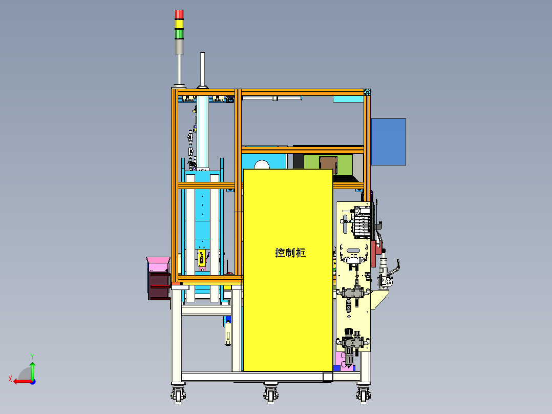 可调管柱合成台后视图