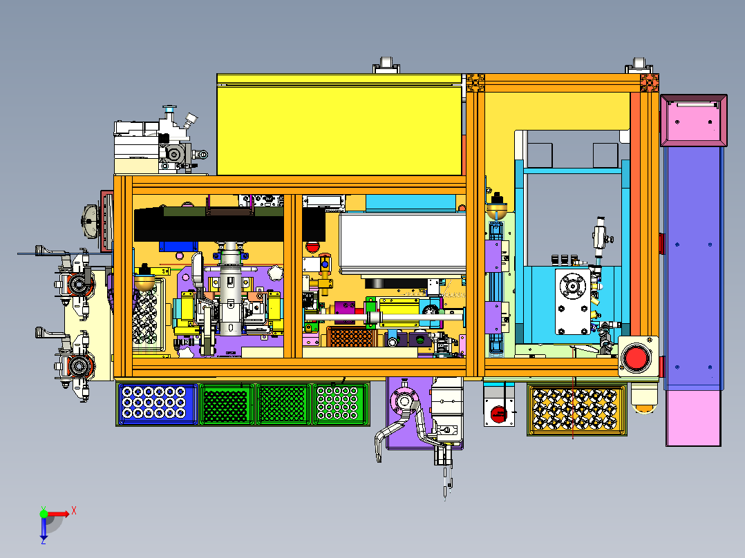 可调管柱合成台俯视图