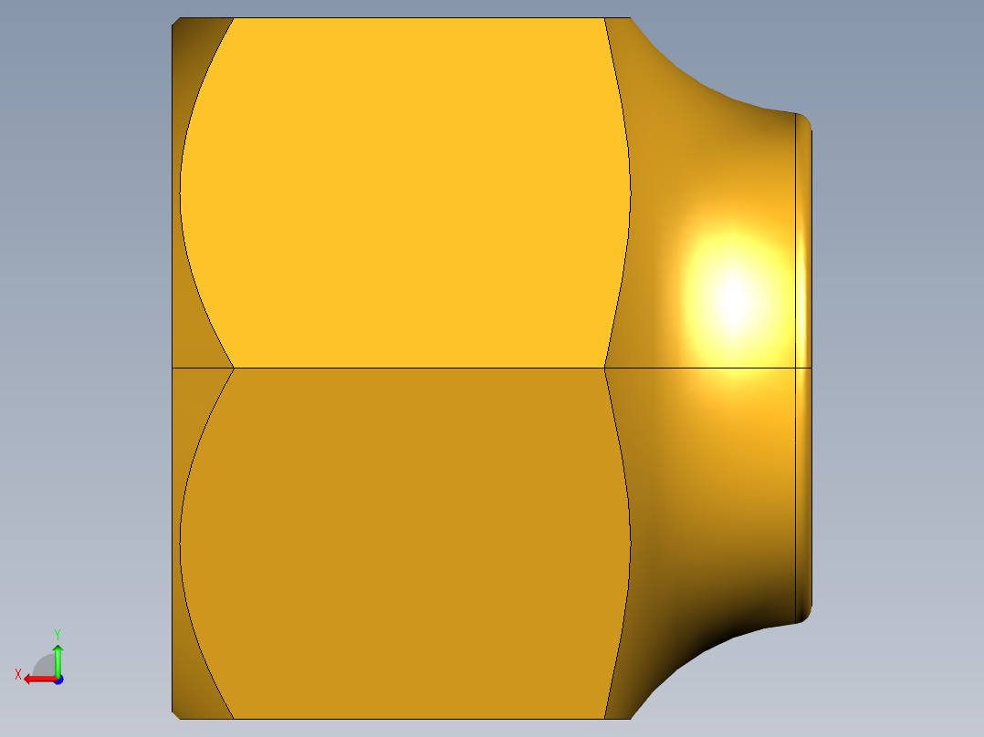 扩口式工业通用硬管接头Short Forged Nut 14FSX-6后视图
