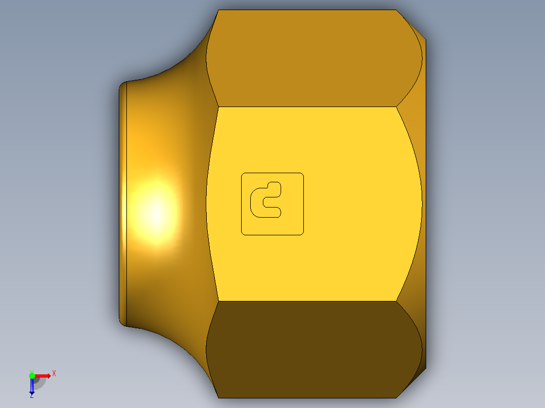 扩口式工业通用硬管接头Short Forged Nut 14FSX-6俯视图