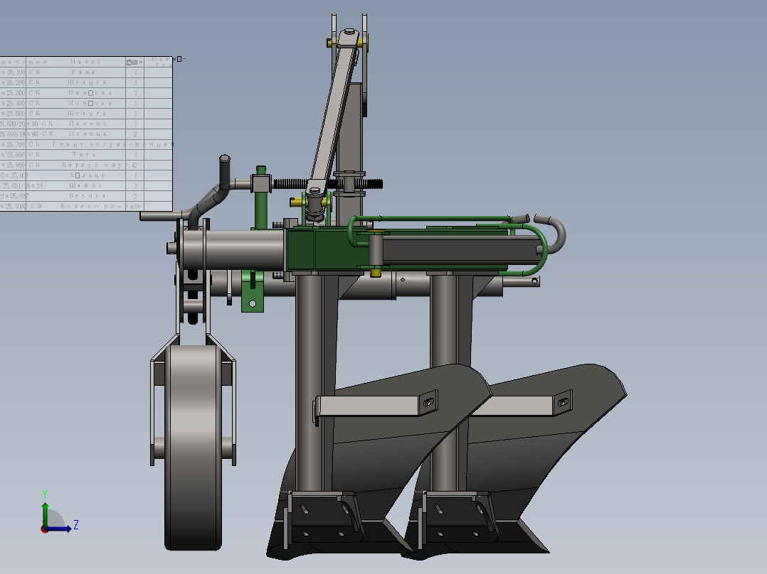 大深度犁地机左视图