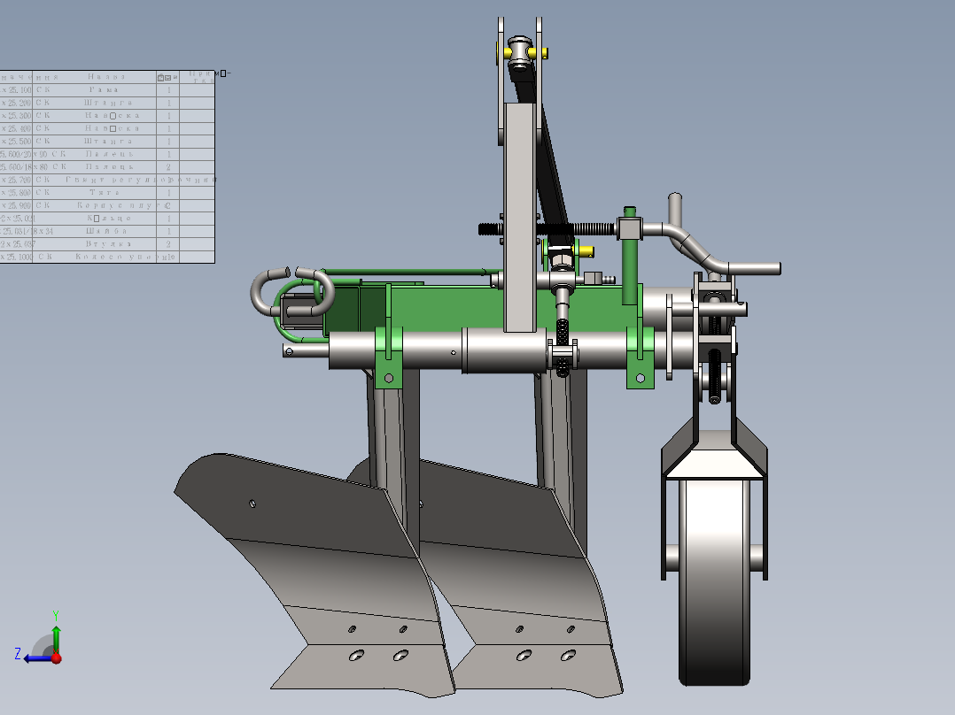 大深度犁地机右视图