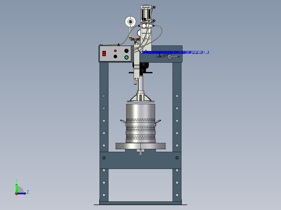 半自动分离压榨机3D模型左视图