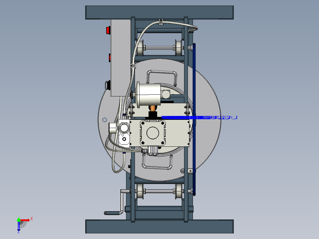 半自动分离压榨机3D模型俯视图