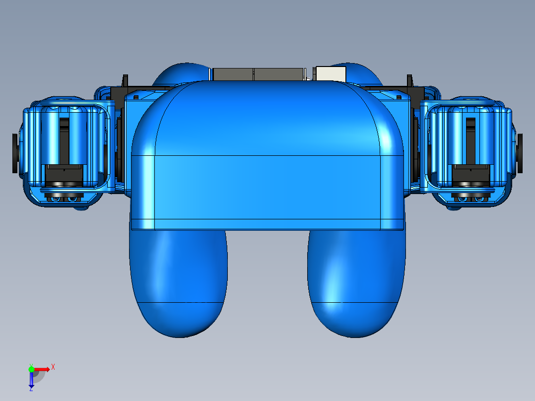 Aster适合3D打印的人形机器人模型3D图纸 IGES STL格式俯视图