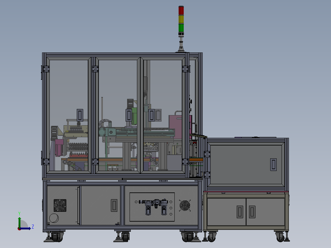全自动18650电池分选机左视图