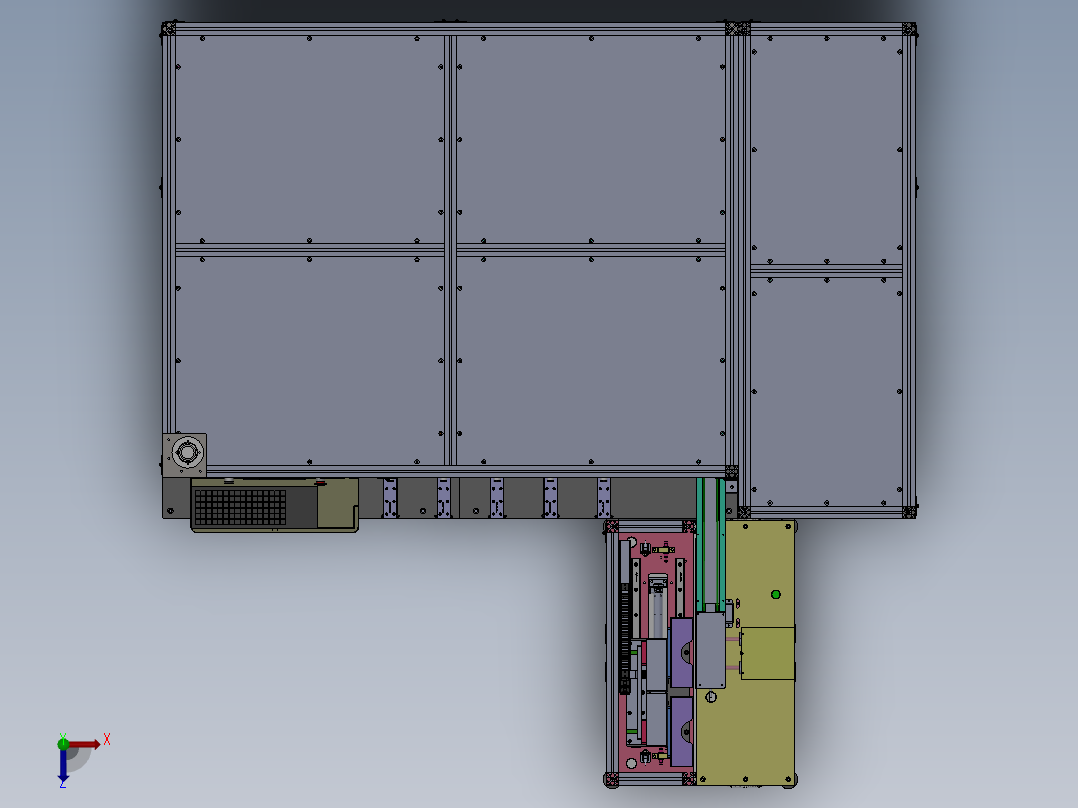 全自动18650电池分选机俯视图