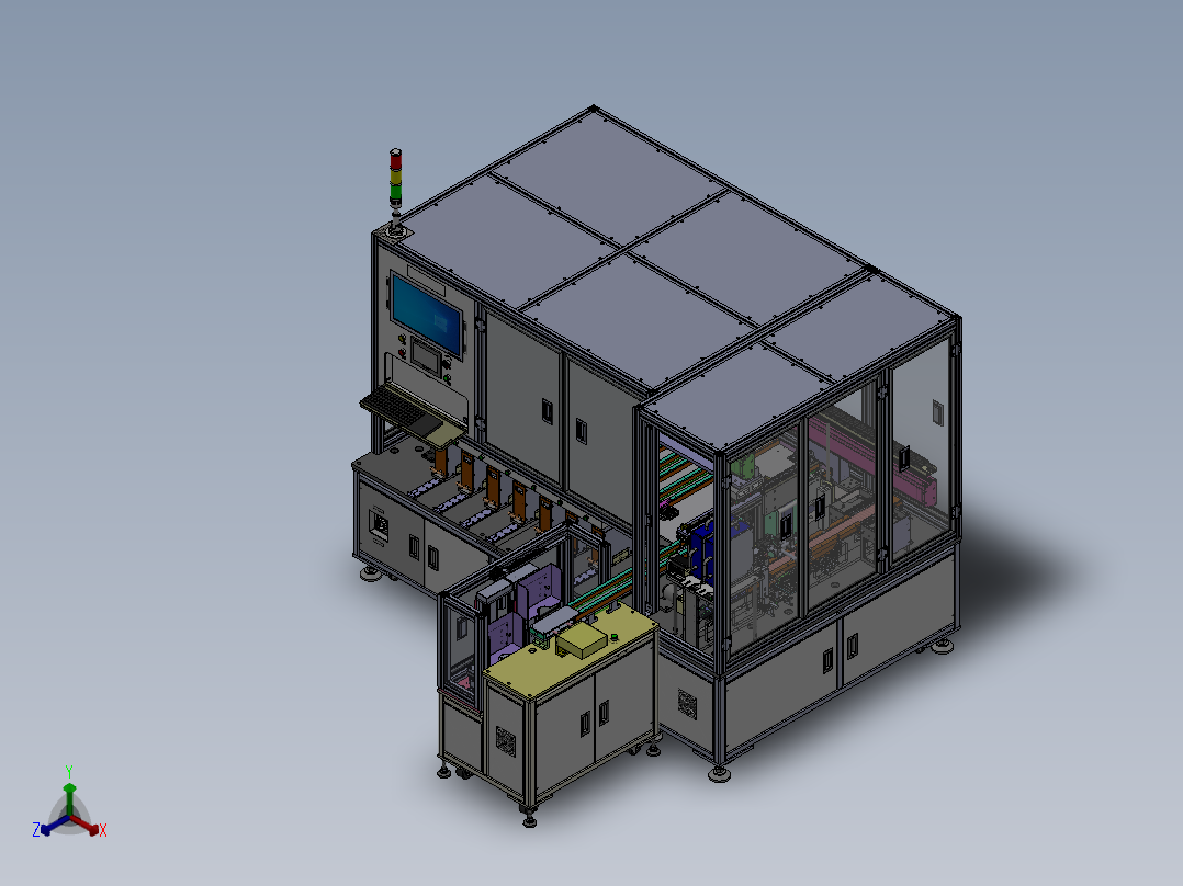 全自动18650电池分选机正等轴测图