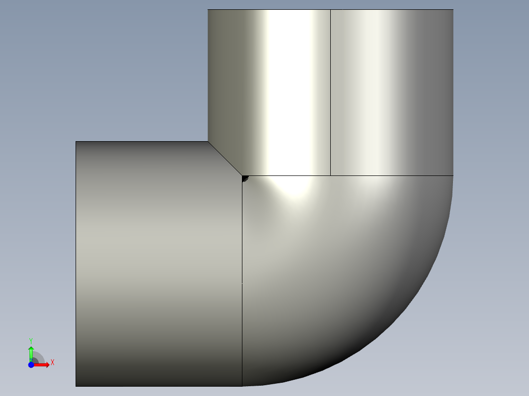 船舶管路系统SeaCor_90Elbow_SxS_37J106012_1.25in前视图
