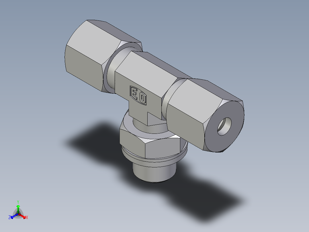 卡套式工业通用硬管接头EO_Adjustable_locknut_branch_tee_TEE06SRCF