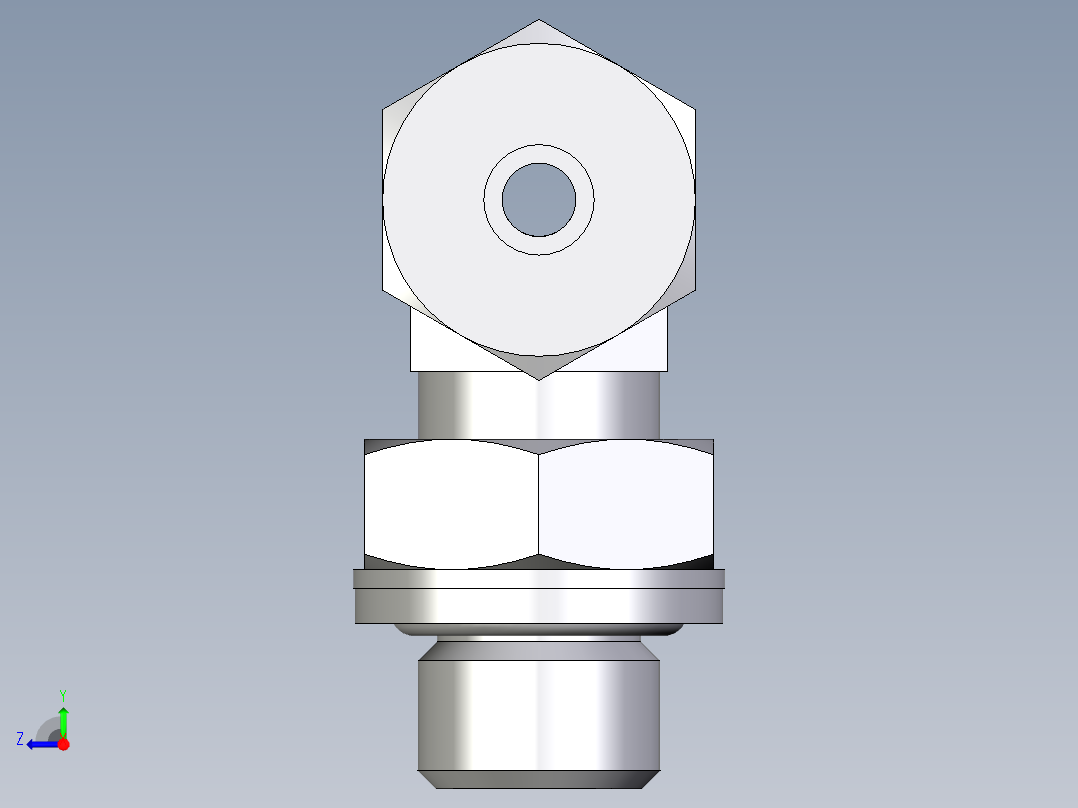 卡套式工业通用硬管接头EO_Adjustable_locknut_branch_tee_TEE06SRCF右视图