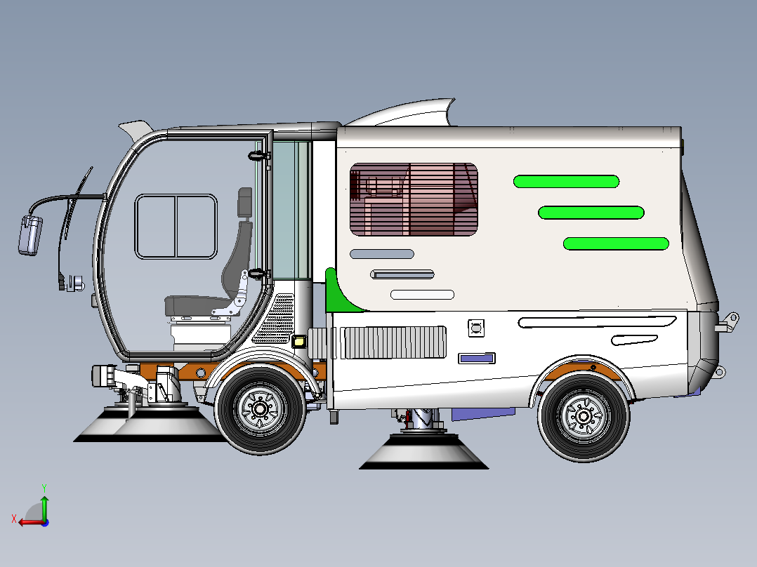 扫地车整套图纸后视图