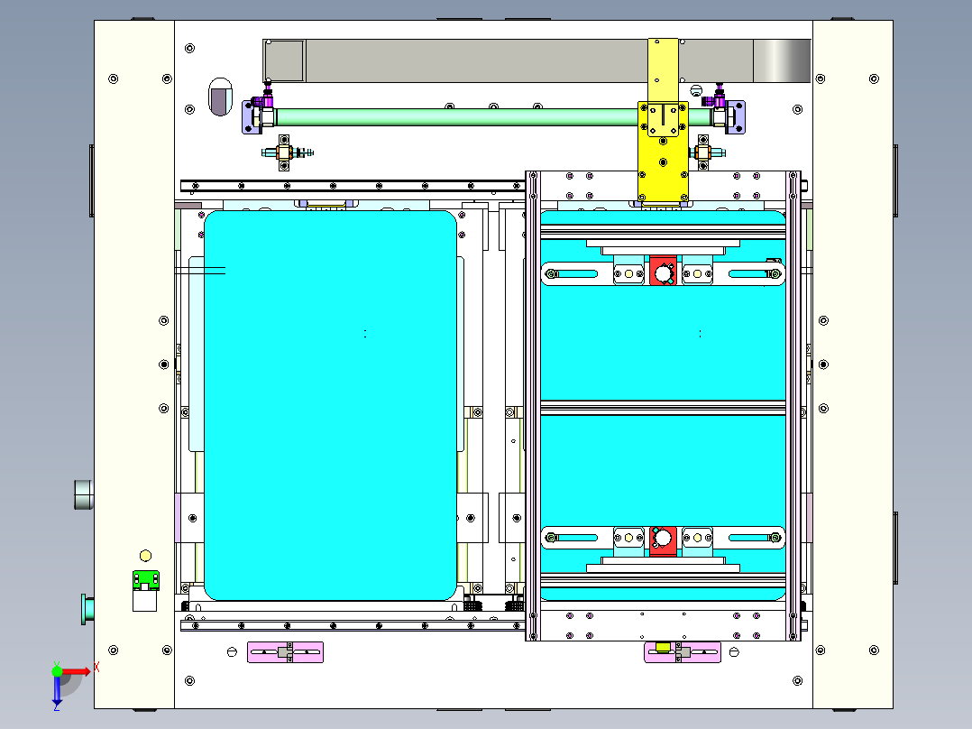 摆盘上料机3D图纸 3D模型自动化设备3D图纸3D模型 上料机机械3D图纸俯视图