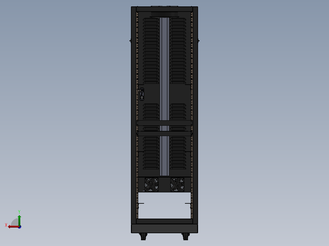 19英寸设备机架后视图