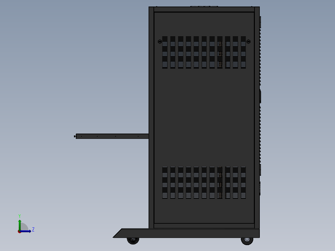 19英寸设备机架左视图