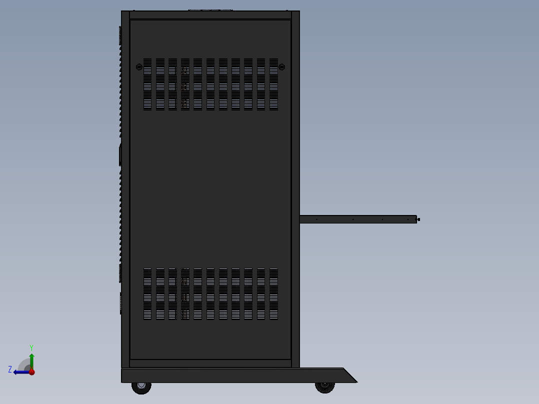 19英寸设备机架右视图