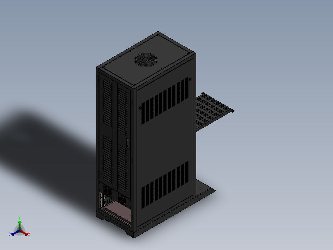 19英寸设备机架正等轴测图