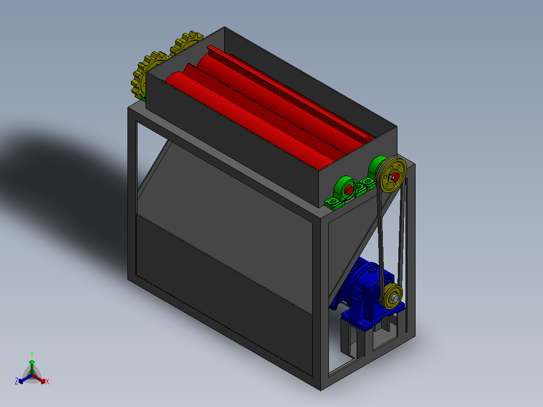 椰子剥皮机coconut-peeling-machine-SW正等轴测图