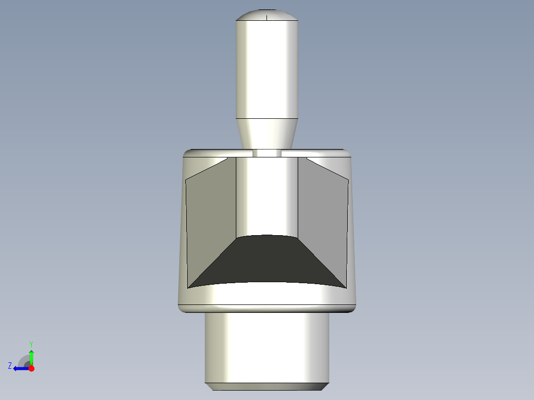 旋轉把手MT-3D多系列多零件图纸模型右视图