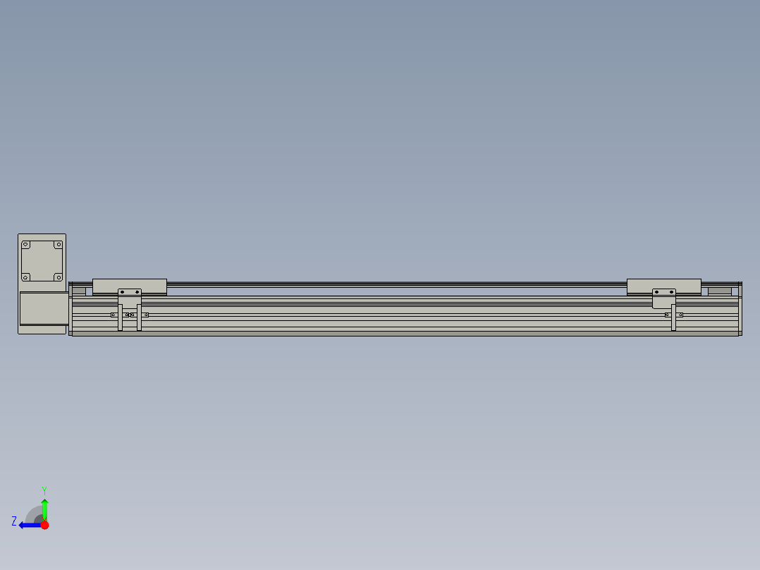 直线模组WG-LHB12-S750-LU设计图纸右视图