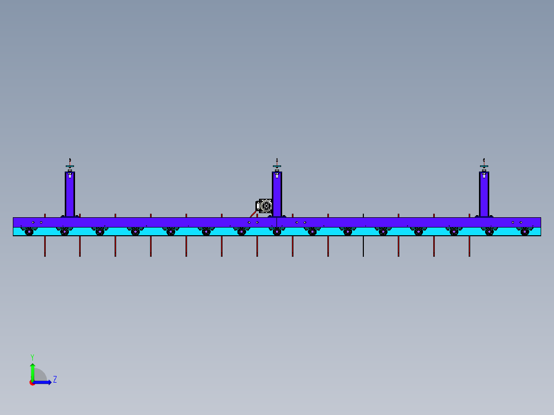 滚筒输送机roller-conveyor-1-STP左视图