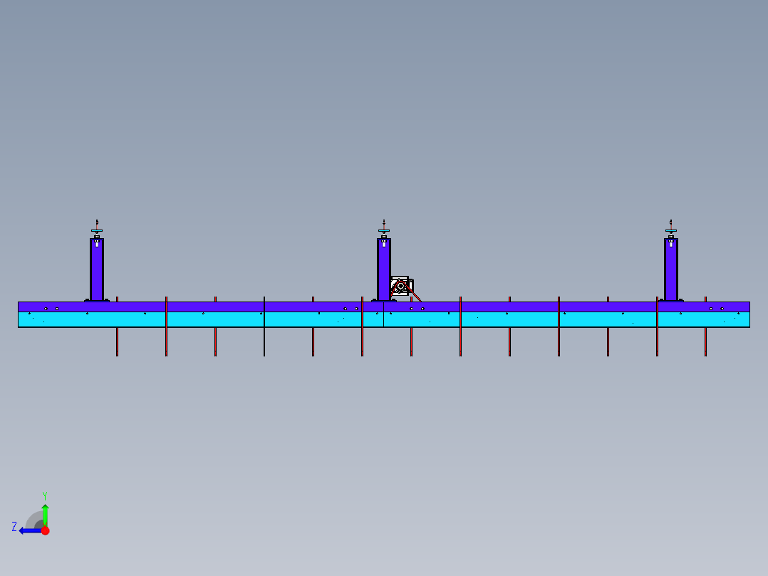 滚筒输送机roller-conveyor-1-STP右视图
