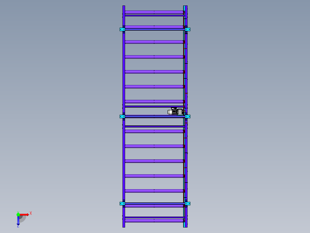 滚筒输送机roller-conveyor-1-STP俯视图