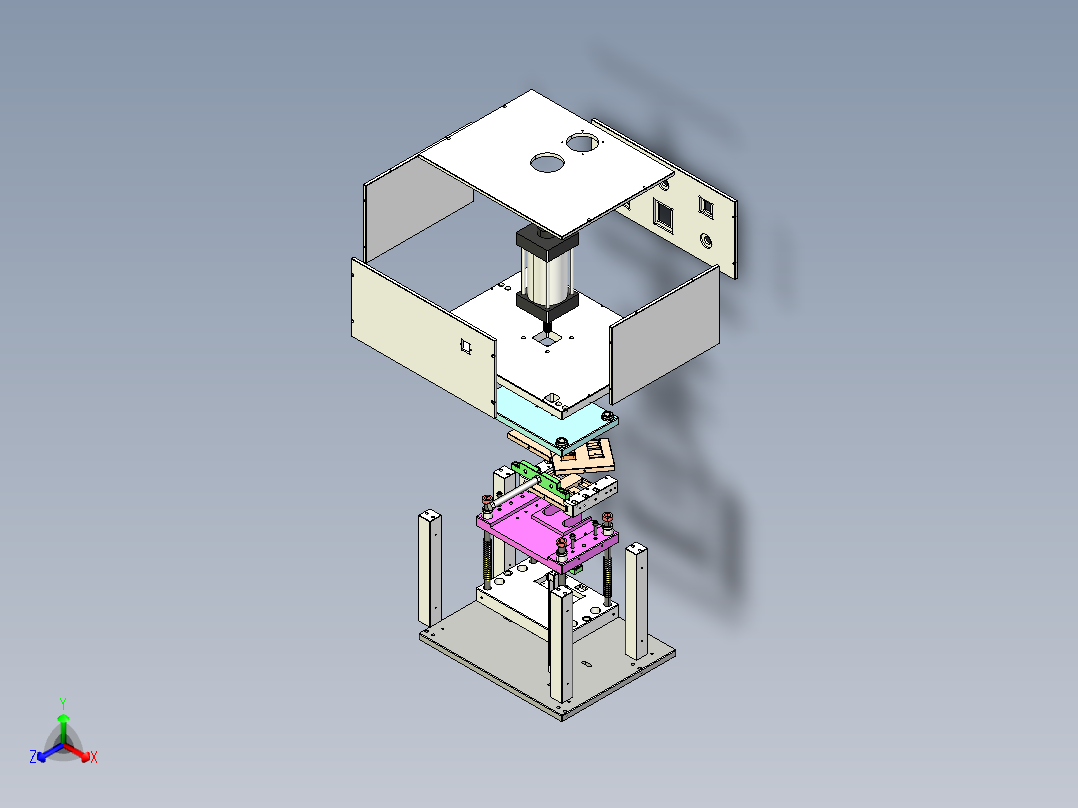 弹片冲压模具正等轴测图