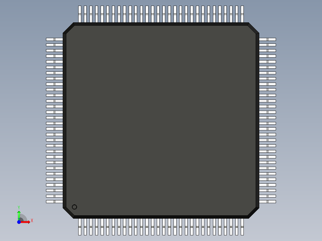 元器件3D封装QFP120_FPT_120P-M04159前视图
