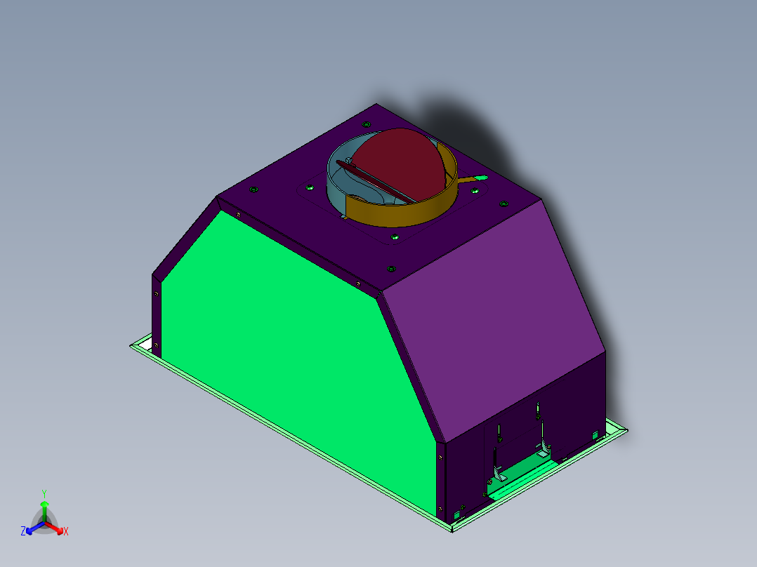商用厨房大吸力餐饮抽油烟机正等轴测图