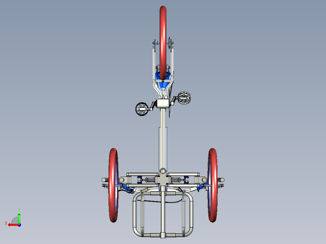 倾斜货运三轮车概念--3dm stp后视图