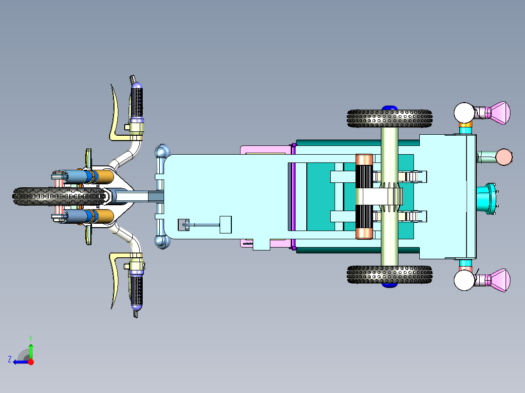 三轮洒水车右视图