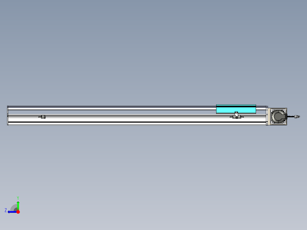 同步带滑台-半封闭B22-L100-C-S1100-R-P75-D3-N5右视图